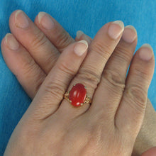 Load image into Gallery viewer, 3201132-Oval-Natural-Red-Coral-14K-Solid-Yellow-Gold-Ring