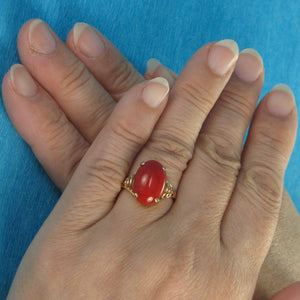 3201132-Oval-Natural-Red-Coral-14K-Solid-Yellow-Gold-Ring