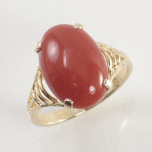 Load image into Gallery viewer, 3201132-Oval-Natural-Red-Coral-14K-Solid-Yellow-Gold-Ring