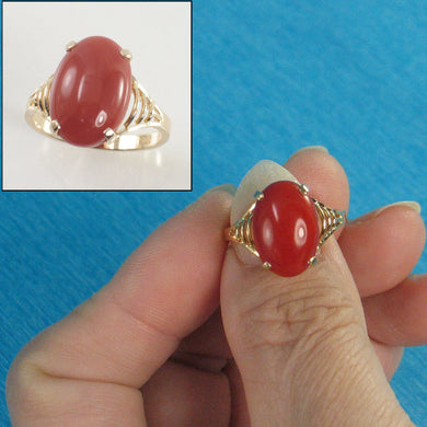 3201132-Oval-Natural-Red-Coral-14K-Solid-Yellow-Gold-Ring