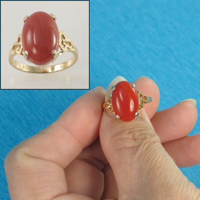 3201142-Genuine-Natural-Red-Coral-14K-Solid-Yellow-Gold-Ring
