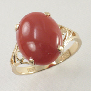 3201152-14K-Solid-Yellow-Gold-Genuine-Natural-Red-Coral-Ring