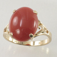 Load image into Gallery viewer, 3201152-14K-Solid-Yellow-Gold-Genuine-Natural-Red-Coral-Ring