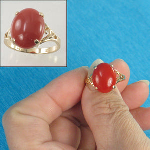 3201152-14K-Solid-Yellow-Gold-Genuine-Natural-Red-Coral-Ring