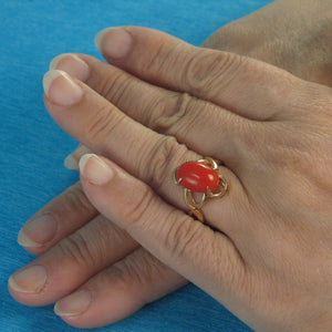 3201162-14K-Solid-Yellow-Gold-Genuine-Natural-Red-Coral-Ring