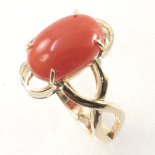 Load image into Gallery viewer, 3201162-14K-Solid-Yellow-Gold-Genuine-Natural-Red-Coral-Ring