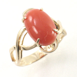3201162-14K-Solid-Yellow-Gold-Genuine-Natural-Red-Coral-Ring