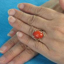 Load image into Gallery viewer, 3201182-14K-Solid-Gold-Genuine-Natural-Red-Coral-Ring