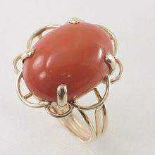 Load image into Gallery viewer, 3201182-14K-Solid-Gold-Genuine-Natural-Red-Coral-Ring