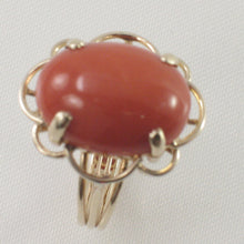 Load image into Gallery viewer, 3201182-14K-Solid-Gold-Genuine-Natural-Red-Coral-Ring