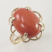 Load image into Gallery viewer, 3201182-14K-Solid-Gold-Genuine-Natural-Red-Coral-Ring