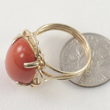 Load image into Gallery viewer, 3201182-14K-Solid-Gold-Genuine-Natural-Red-Coral-Ring