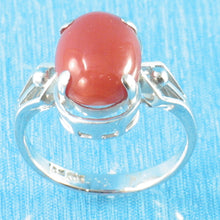 Load image into Gallery viewer, 3201262B-14K-Solid-White-Gold-Genuine-Natural-Red-Coral-Ring