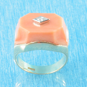 3201282-Genuine-Natural-Pink-Coral-Diamond-14K-Solid-Yellow-Gold-Ring