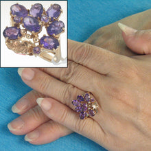 Load image into Gallery viewer, 3300021-14k-Solid-Yellow-Gold-Genuine-Oval-Amethyst-Cocktail-Ring