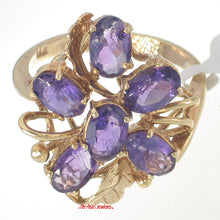 Load image into Gallery viewer, 3300032-14k-Solid-Yellow-Gold-Genuine-Oval-Amethyst-Cocktail-Ring