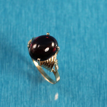 Load image into Gallery viewer, 3300102-14k-Yellow-Solid-Gold-Cabochon-Genuine-Garnet-Ring