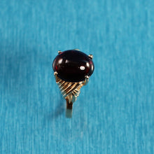 Load image into Gallery viewer, 3300102-14k-Yellow-Solid-Gold-Cabochon-Genuine-Garnet-Ring