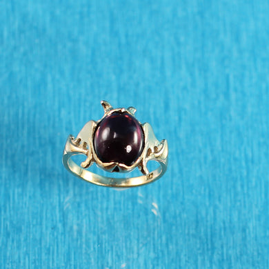 14K Yellow Gold Cabochon Garnet Ring