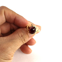 Load image into Gallery viewer, 3300112-14k-Yellow-Solid-Gold-Cabochon-Genuine-Natural-Garnet-Ring