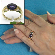 Load image into Gallery viewer, 3300132-14k-Yellow-Solid-Gold-Oval-Genuine-Amethyst-Solitaire-Ring