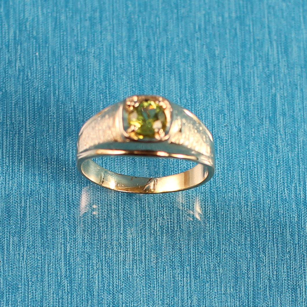 3300153-14K-Solid-Yellow-Gold-Peridot-Solitaire-Ring-for-Man-or-Lady