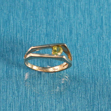 14K Yellow Gold Peridot Solitaire Ring