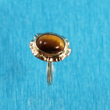 Load image into Gallery viewer, 3300172-14K-Solid-Yellow-Gold-Tiger-eyes-Solitaire-Ring