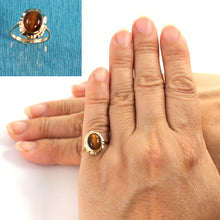 Load image into Gallery viewer, 3300172-14K-Solid-Yellow-Gold-Tiger-eyes-Solitaire-Ring