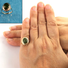 Load image into Gallery viewer, 3300183-14K-Solid-Yellow-Gold-Jade-Solitaire-Ring