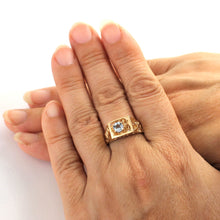 Load image into Gallery viewer, 3300194-14K-Solid-Yellow-Gold-Aquamarine-Solitaire-Ring