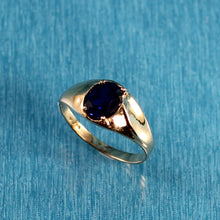 Load image into Gallery viewer, 3300221-14K-Solid-Yellow-Gold-Sapphire-Solitaire-Ring