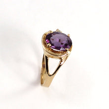 Load image into Gallery viewer, 3300243-Genuine-Amethyst-Diamond-14k-Yellow-Gold-Ring