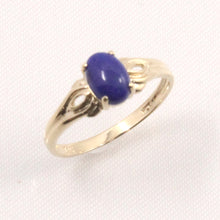 Load image into Gallery viewer, 3300411-14k-Yellow-Gold-Cabochon-Oval-Lapis-Solitaire-Ring