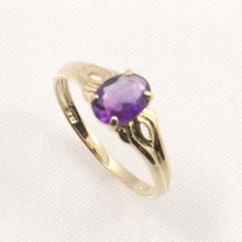 Load image into Gallery viewer, 3300412-14k-Yellow-Gold-Cabochon-Oval-Amethyst-Solitaire-Ring