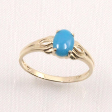 Load image into Gallery viewer, 3300413-14k-Yellow-Gold-Cabochon-Oval-Turquoise-Solitaire-Ring