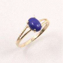Load image into Gallery viewer, 3300421-14k-Yellow-Gold-Cabochon-Oval-Lapis-Solitaire-Ring