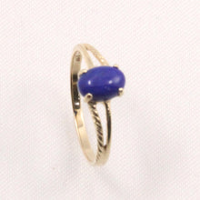 Load image into Gallery viewer, 3300421-14k-Yellow-Gold-Cabochon-Oval-Lapis-Solitaire-Ring