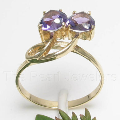14K Yellow Gold Heart-Shape Amethyst Cocktail Ring