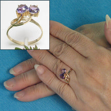 Load image into Gallery viewer, 3300472-14k-Yellow-Solid-Gold-Heart-Genuine-Amethyst-Cocktail-Ring