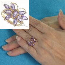 Load image into Gallery viewer, 3300512-14k-Yellow-Solid-Gold-Marquise-Amethyst-Butterfly-Cocktail-Ring