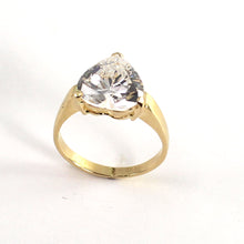 Load image into Gallery viewer, 3300522-Heart-Cubic-ZirconiaReal-14k-Solid-Yellow-Gold-Ring
