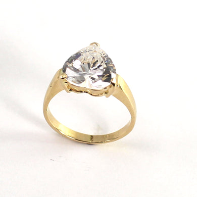 14K Yellow Gold Heart Cubic Zirconia Ring