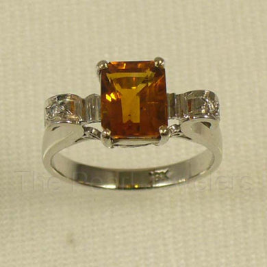 18K White Gold Citrine & Diamond Ring