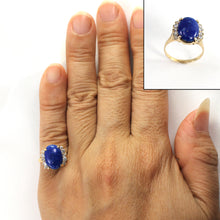 Load image into Gallery viewer, 3300541-Real-Lapis-Cubic-Zirconia-14k-Solid-Yellow-Gold-Ring
