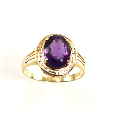14K Yellow Gold Genuine Amethyst Ring