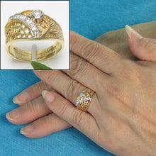 Load image into Gallery viewer, 3400010-14k-Solid-Yellow-Gold-Round-Brilliant-Genuine-Diamonds-Cocktail-Ring