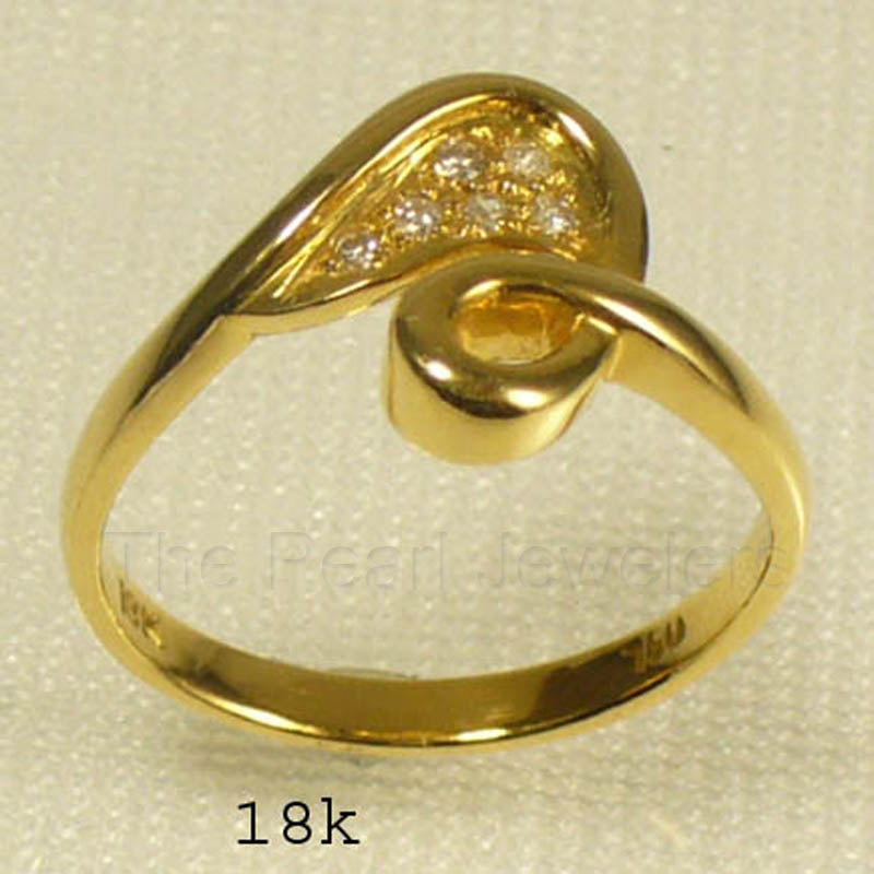 18K Yellow Gold Genuine Diamond Cocktail Ring