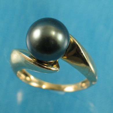 3T00021-Genuine-Natural-Black-Tahitian-Pearl-14kt-Solid-Yellow-Gold-Ring