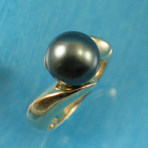3T00021-Genuine-Natural-Black-Tahitian-Pearl-14kt-Solid-Yellow-Gold-Ring